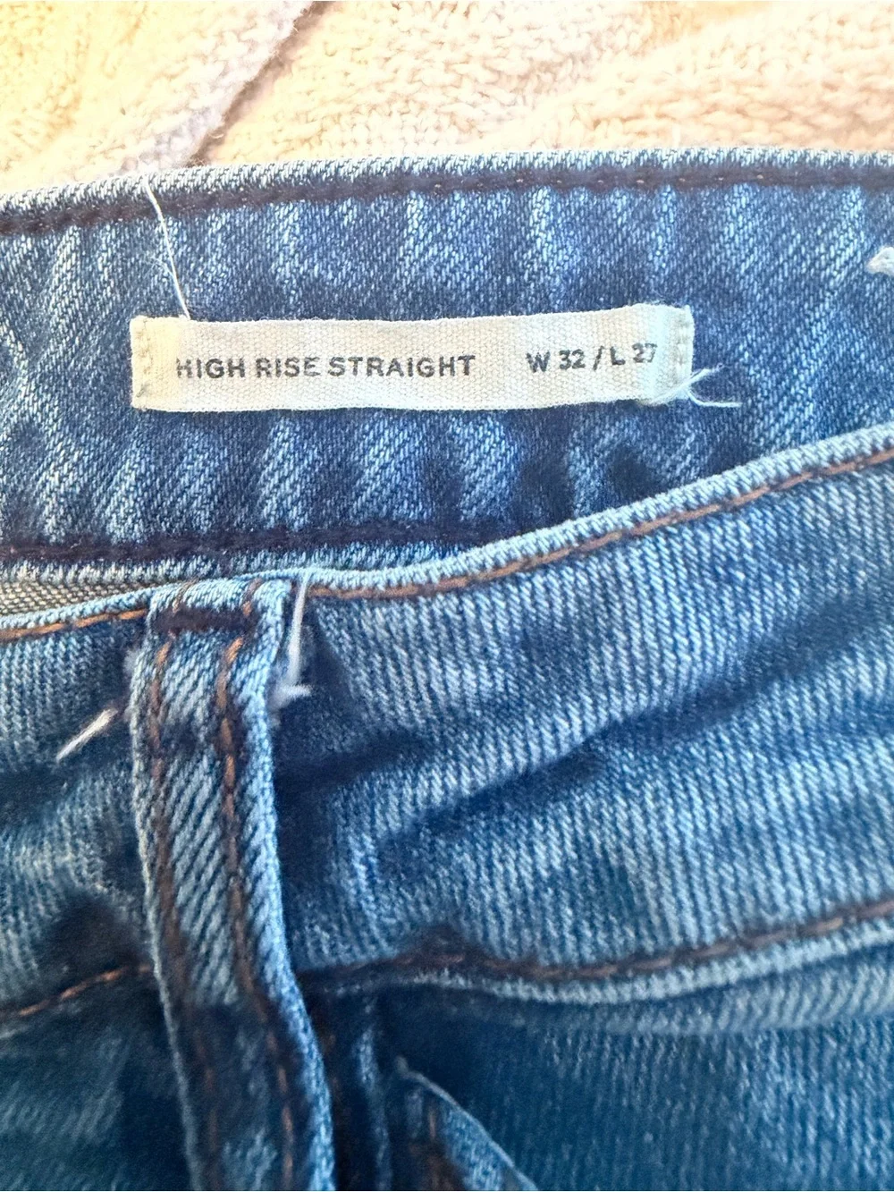 Cleo + Wolf New Women’s High-Rise Straight Button-Fly Blue Jeans 32 - Picture 6 of 6